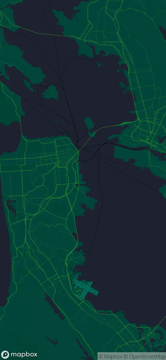 San Francisco in the Neon Green style