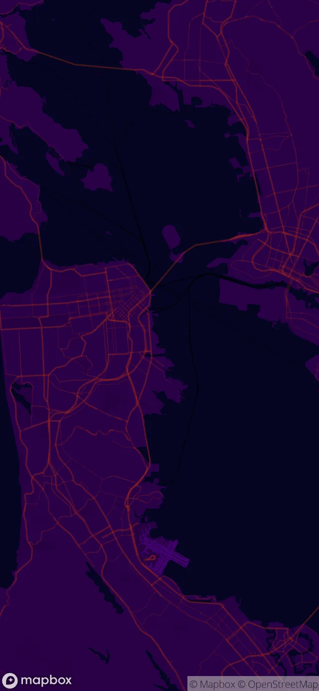 San Francisco in the Neon Red style